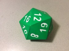 Jumbo Polyhedra Die 20 Sided Large Foam Dice Dungeons and Dragons Role Playing
