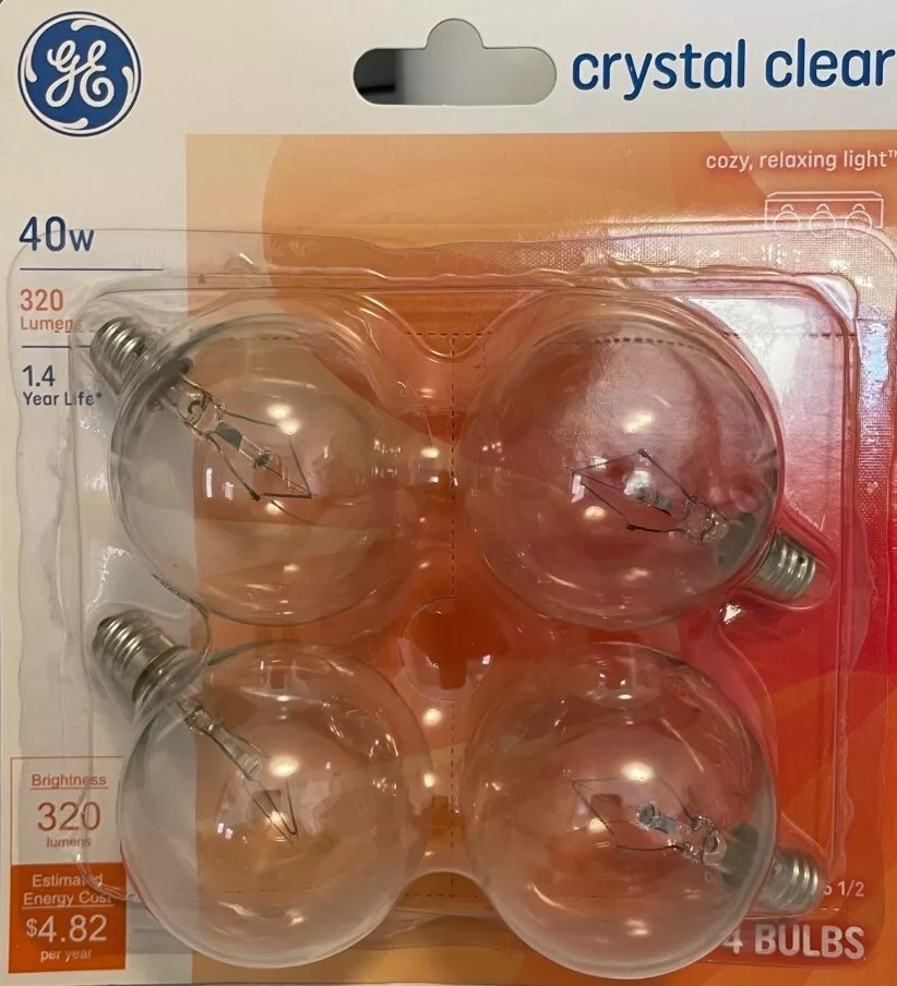 Ge crystal on sale clear 40w candelabra