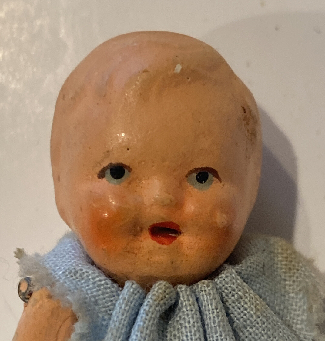 Bisque Doll German Mignonette Miniature Rubber Jointed Movable Antique Rare 2.5”