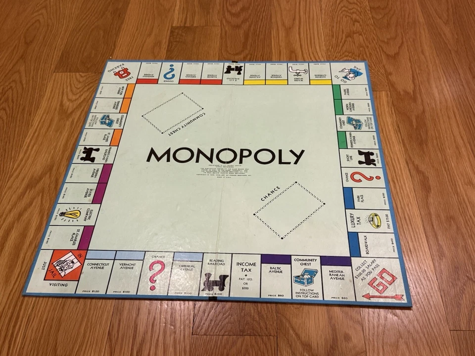 Juego de mesa Monopoly 1961 Parker Brothers incompleto vintage Foto 3 de 4