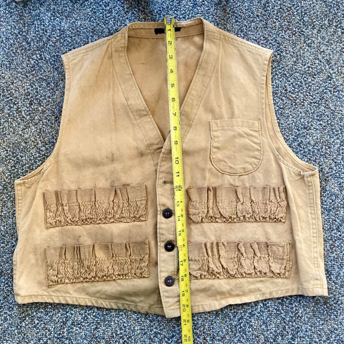 Vintage Hunting Vest Tan Canvas Shotgun Upland Bird Hunting | eBay