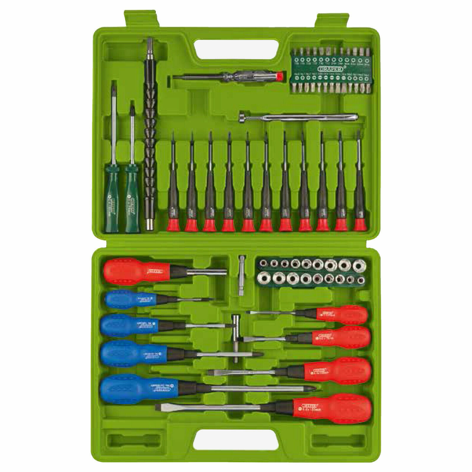 Draper 70 Piece Screwdriver Socket & Bit Set in a Blow Moulded Case 04459