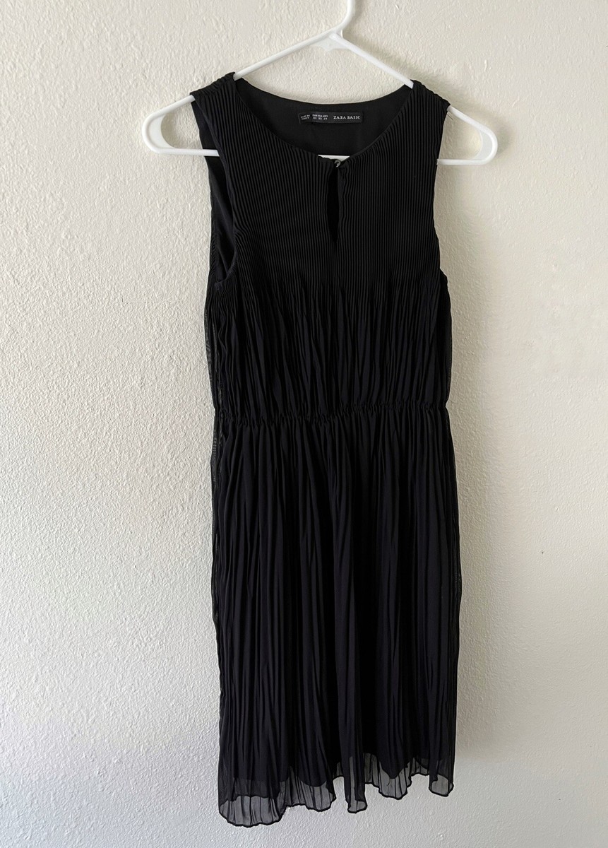 zara black pleated dress Zara + Pleated Dress