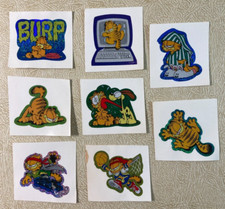 Vintage Garfield The Cat Glitter Stickers- You Pick- 1 1/2" x 1 1/2"- Jim Davis