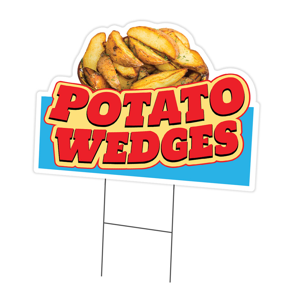 Potato Wedges Die Cut Yard Sign & Stake outdoor plastic coroplast window-image