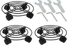 6 Pack 12"  Metal Plant Caddy with Wheels Heavy Duty Plant Dolly Stand Pot Mover