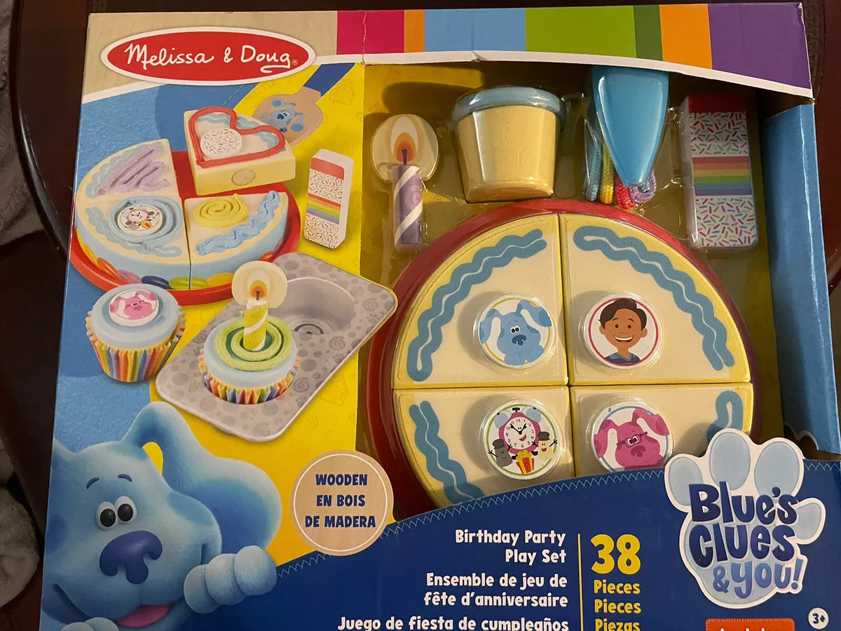  Melissa & Doug Blue's Clues & You! Wooden Birthday Party Play  Set (38 Pieces) : Toys & Games