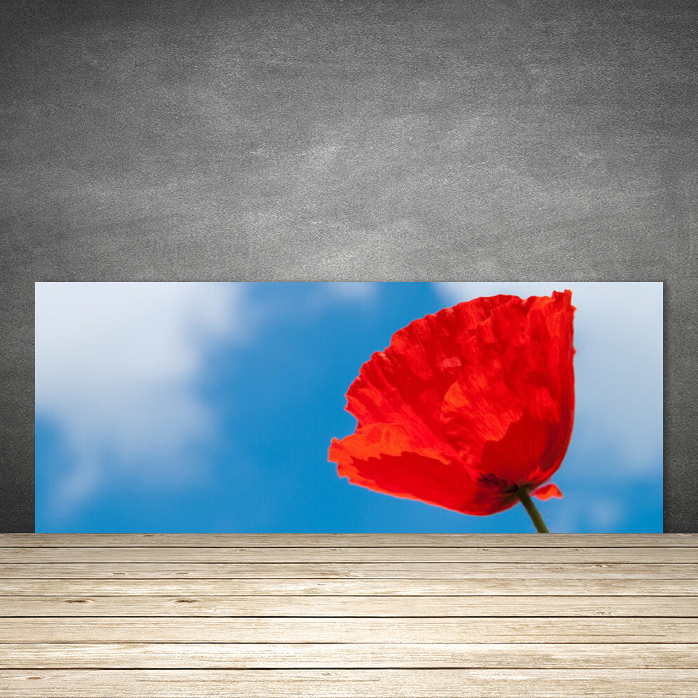 Crédence de cuisine en verre 125x50 cm avec panneau imprimé floral de la collection Tulipe