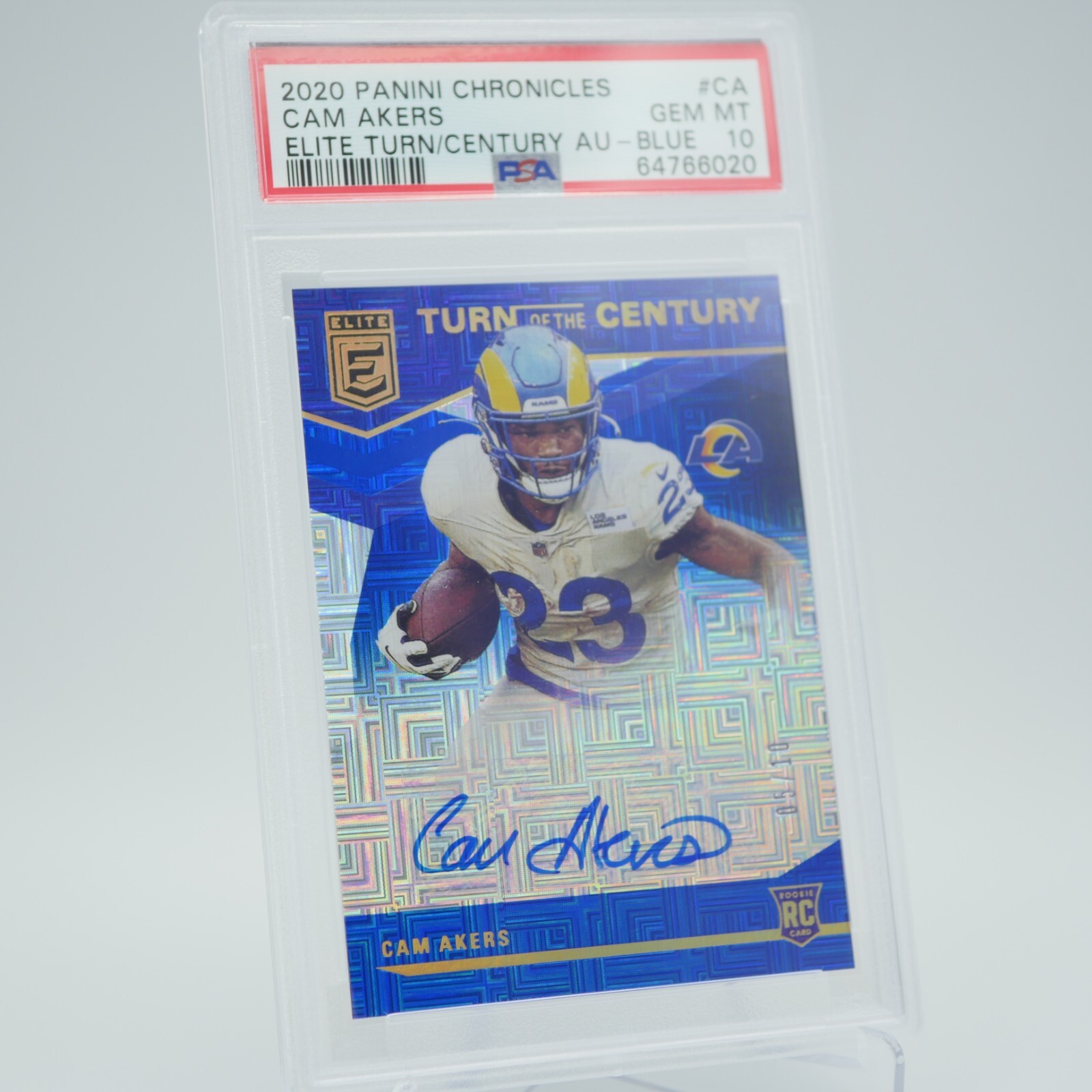 Cam Akers Panini Chronicles Elite Turn of the Century Autographs #CA Blue