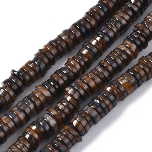 Shell Heishi Bead Strands Salmon Coconut or Orange 5~6x1~2mm 15.35" Hole-1mm - Picture 12 of 13
