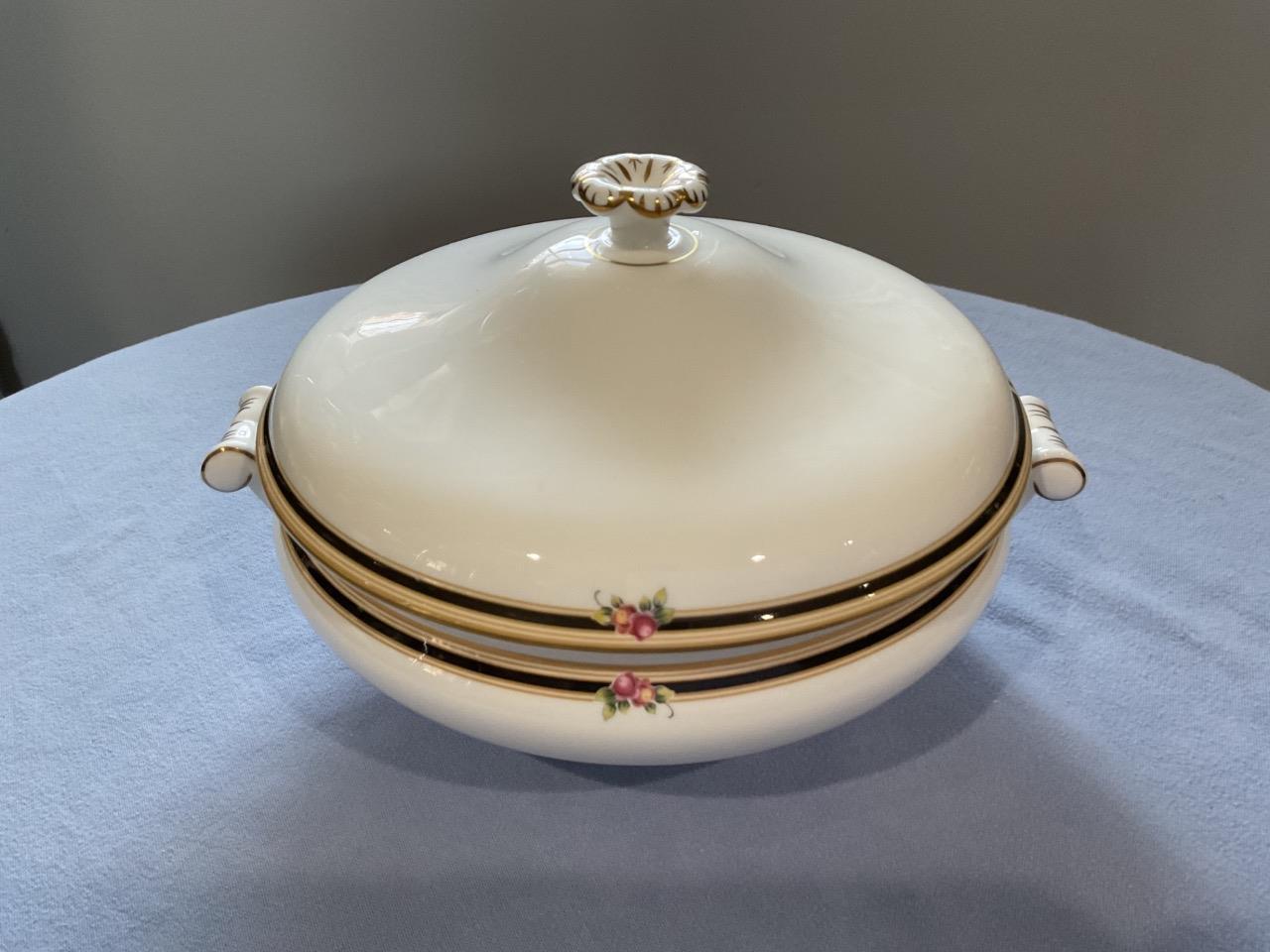 Wedgwood Clio bone china  round covered vegetable bowl ca 1991