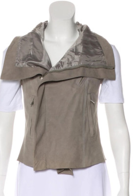 Rick Owens Grey Leather Vest Sz 40 IT/4 - Excellent condition