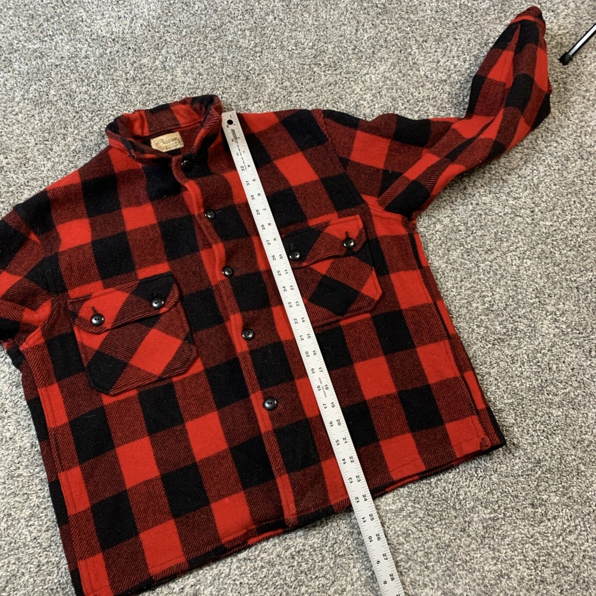 Vintage 50s Chippewa Falls Woolen Mills Buffalo Plaid Thick Wool