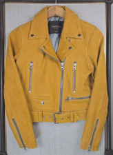 NASTY GAL Womens Size Small Heavyweight Suede Leather Moto Jacket Mint