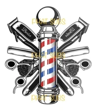 Sublimation Print Barber Pole Ready To Press Heat Transfer