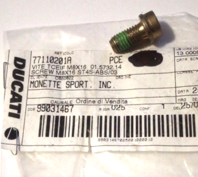 ハンドメイドv Ducati Screw M8X16 NOS 77110201A (L-8689) | eBay