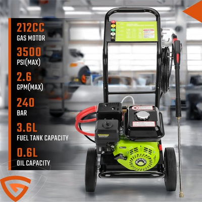 #ad Gas Pressure Washer 212CC 3500 PSI 2.6 GPM with 5 Nozzle Set for Cars Fences $259.99