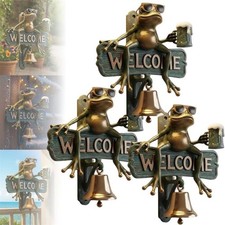 Timbre de bienvenida Chill Frog, divertido timbre decorativo para exteriores
