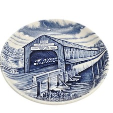 Vintage Miniature Hartland, New Brunswick, Canada Longest Covered Bridge Plate