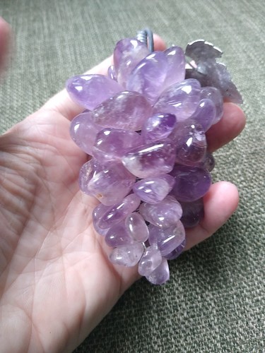 Amethyst Stein Traube Obst Metall Blätter - Bild 4 von 7