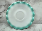 Vintage Hazel Atlas CRINOLINE Ripple Turquoise Aqua Saucer Plate 5 5/8"