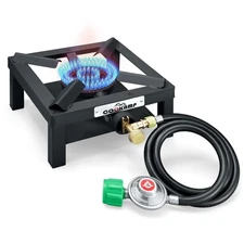 Propane Burner Angle Iron Camp Stove with CSA Listed Regulator and 4ft Hose S...