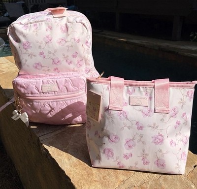 LoveShackFancy x Target RIBBON ROSA Floral Backpack + Lunch Bag Set 2 PINK NEW