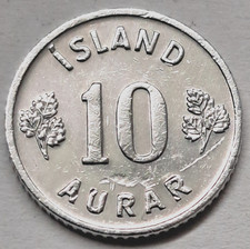 Island 10 Aurar 1973, Aluminium, ss