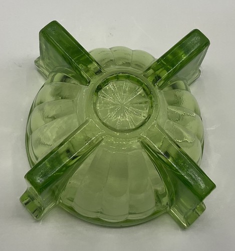 Vintage Green Uranium/ Depression Glass Atomic 4 Slot Ashtray Edge Chips READ - Picture 11 of 11