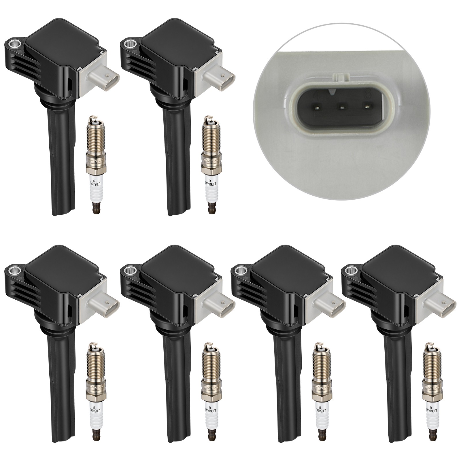 6pcs Ignition Coil & Iridium Spark Plug For 2017-2020 Ford GT 3.5L V6 UF826
