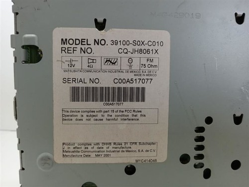 Radio Receiver Player Am-fm-cd Fits 2001 HONDA ODYSSEY 39100S0XC01 - Picture 5 of 6