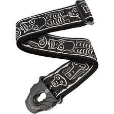 D'Addario Planet Waves 2" Joe Satriani Planet Lock Strap Skull and Bones