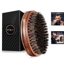 Luxury Boar Bristle Beard Brush with Walnut Handle - Military Style Grooming