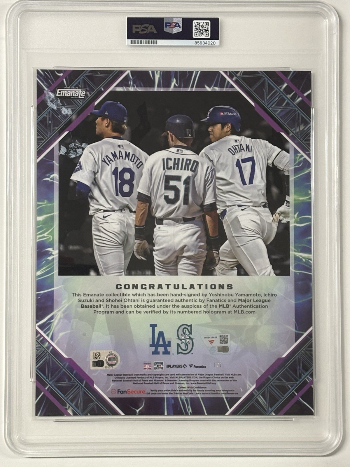 SHOHEI OHTANI ICHIRO YAMAMOTO (+BOWMAN RC) 1/1 AUTO FANATICS EMANATE PSA/DNA view 6