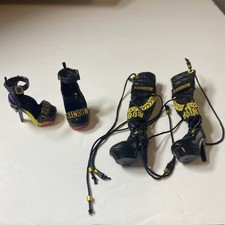 Rainbow High Amaya Raine Shoes Lot 2 Pairs Black Lace Boots Replacement