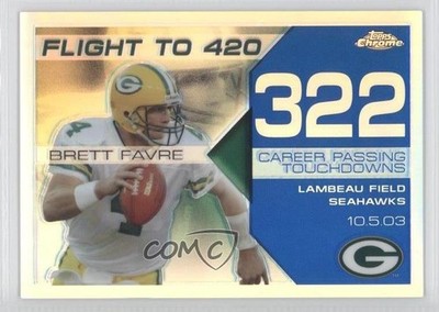 2008 Chrome Collection Flight to 420 Blue Refractor 45/50 Brett Favre HOF 0a7