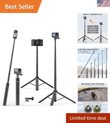 Versatile 54'' Flexible Tripod with Invisible Selfie Stick Feature for Insta360