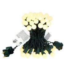 Christmas Lights 50 LED Warm Pearl G15 Glass Berry,Globe String Light White