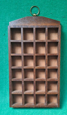 Vintage Wooden Wall Hanging Thimble Curio Display Cabinet for 24 Thimbles #R256