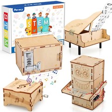 4 Set STEM Kits for Kids Ages 8-10 10-12, Toys for Ages 8-13, Music Box, Robo...
