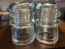 Vintage Hemingray No17 Glass Insulator~Lot Of Two(2) Made in USA Great Condition