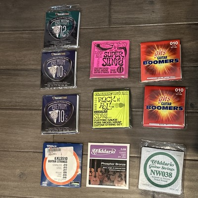 Lot of 10 Various brands ERNIE BALL ghs daddario ELECTRIC GUITAR STRINGS