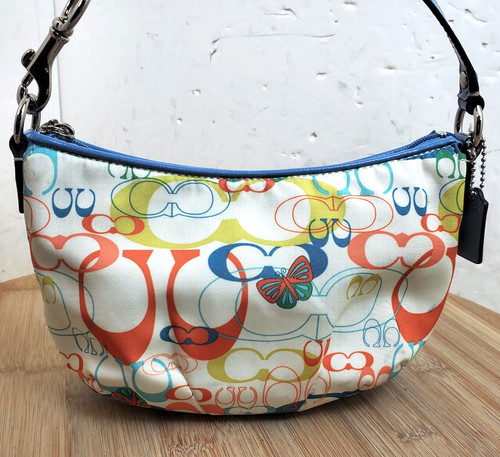 Vintage Y2K Coach Signature Optic Butterfly Mini Demi Pouch