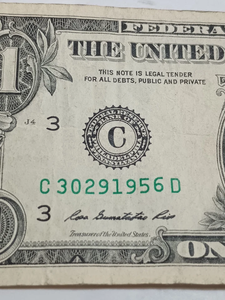 2013 $1 C PHILADELPHIA BEP C-D BIRTHDAY NOTE MARCH 29 1956 (C30291956D) - Image 2 of 4