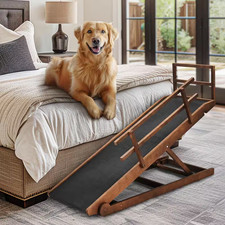 Dog Ramp with Side Rails 5 Level Adjustable Folding Pet Ramp 45 In. L X 18 In. W
