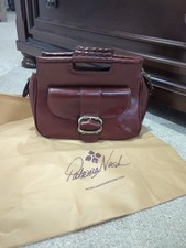 Patricia Nash Ovodda Vintage Italian Leather Cognac Brown Satchel Bag Dust Bag
