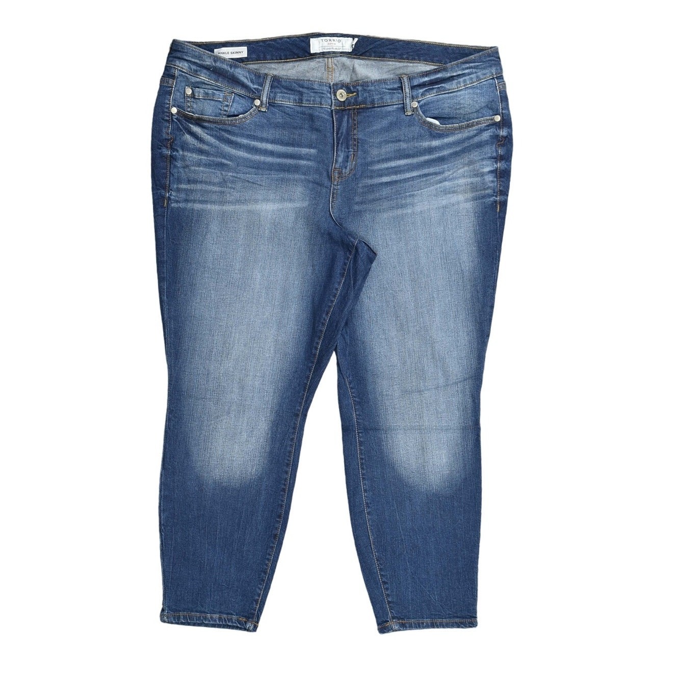 Torrid Skinny Jeans Size 20 Plus Blue Cotton Ankle Skinny Blend Stretch Premium-image