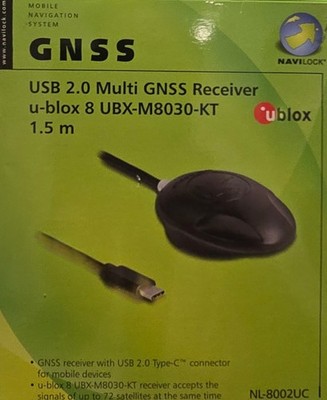 Navilock GPS Empfänger Antenne / u-blox 8 Multi GNSS USB 2.0 Type-C  IPX6 1,5m