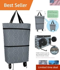 Lightweight and Portable Shopping Cart with Swivel Wheels - Gray Utility Trolley