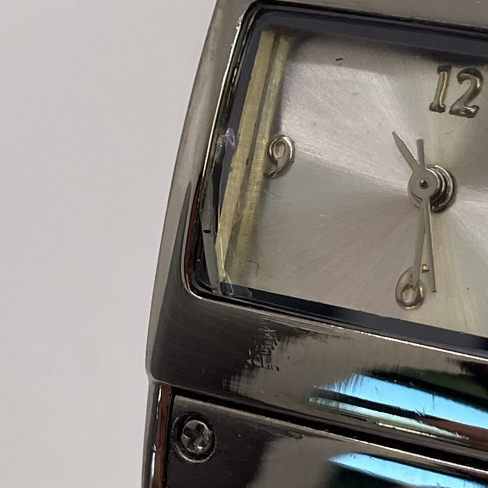 Womens Silver Cuff Bangle Watch Small Crack New Battery | eBay